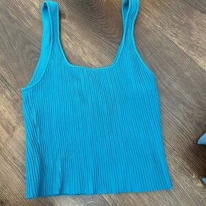 Forever 21 Teal Ribbed Tank Top